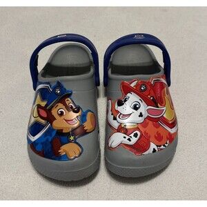 Crocs Child FunLab Paw Patrol Patch Clog Light Grey Gray Blue US TODDLER C13